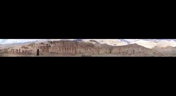 Panoramique de la falaise de Bamiyan  